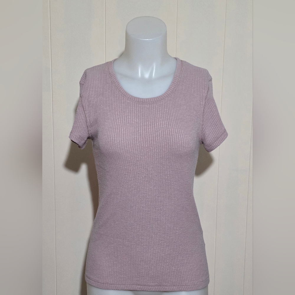 Abercrombie & Fitch Knit Ribbed Tee - Soft Pink